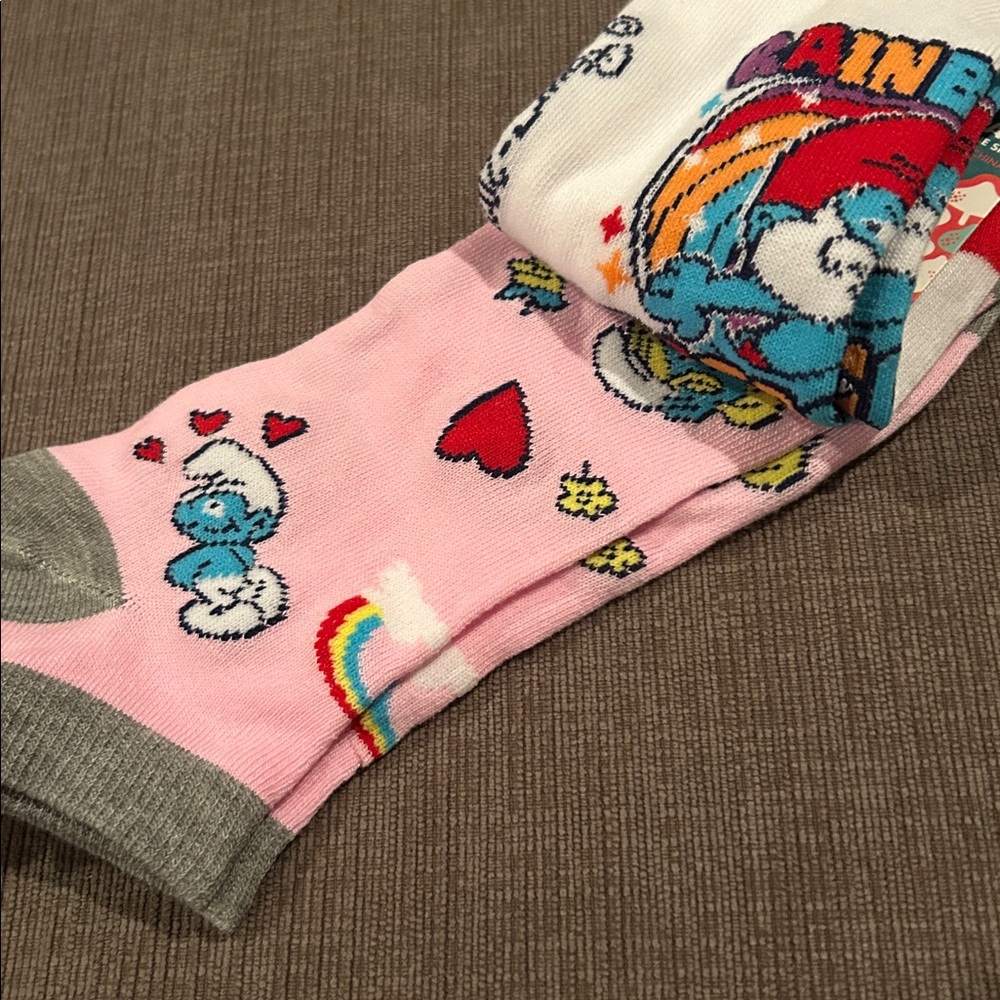 Smurfs Socks 2pack OS NWT - Picture 2 of 3